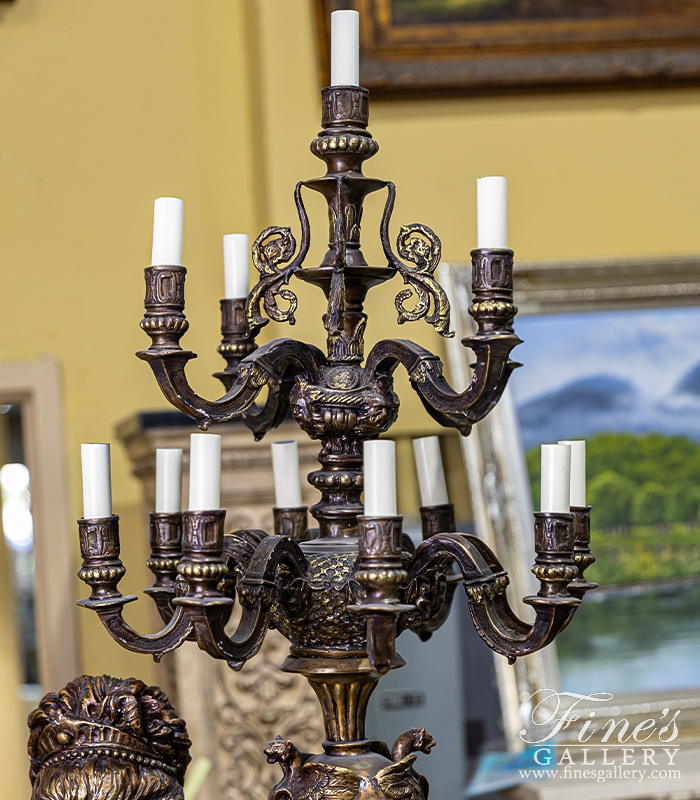 Lighting Lamposts  - Life Size Bronze Figural Candelabra Pair  - LMP-026